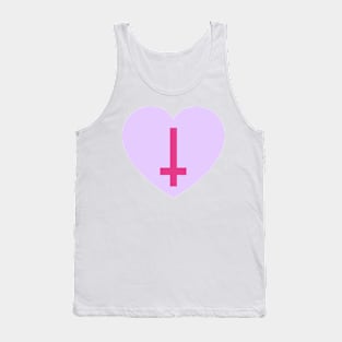 Pink and Lavender Cross Heart Tank Top